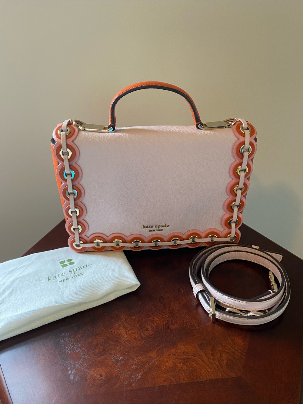 kate spade Maisie Patterson Drive Small Grommet Scalloped Satchel/Crossbody Bag